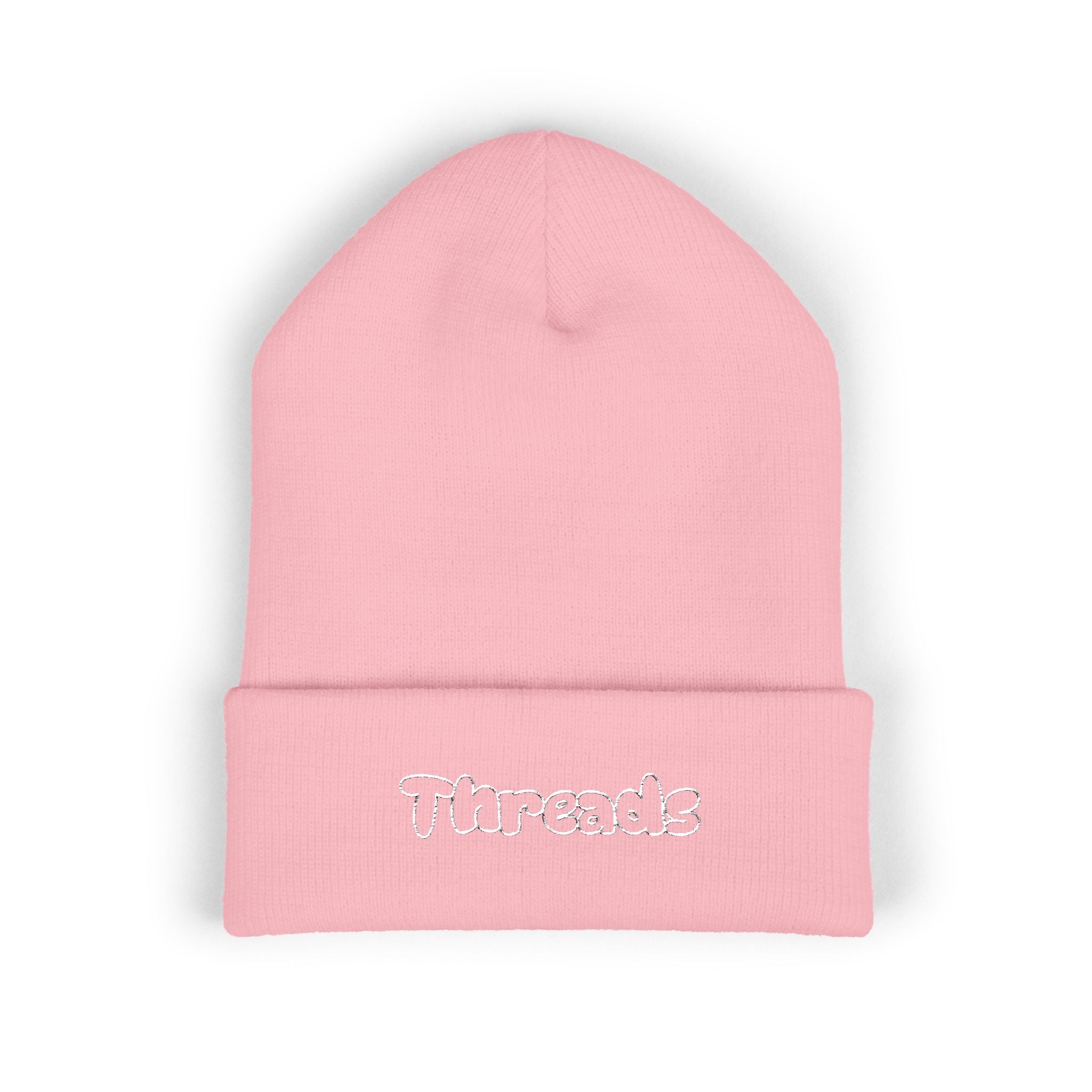 Embroidered 'Threads' Cuffed Beanie