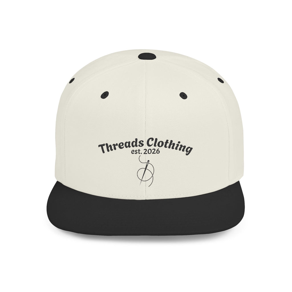 Snapback Hat — "Threads Clothing Embroidered Flat Bill Cap