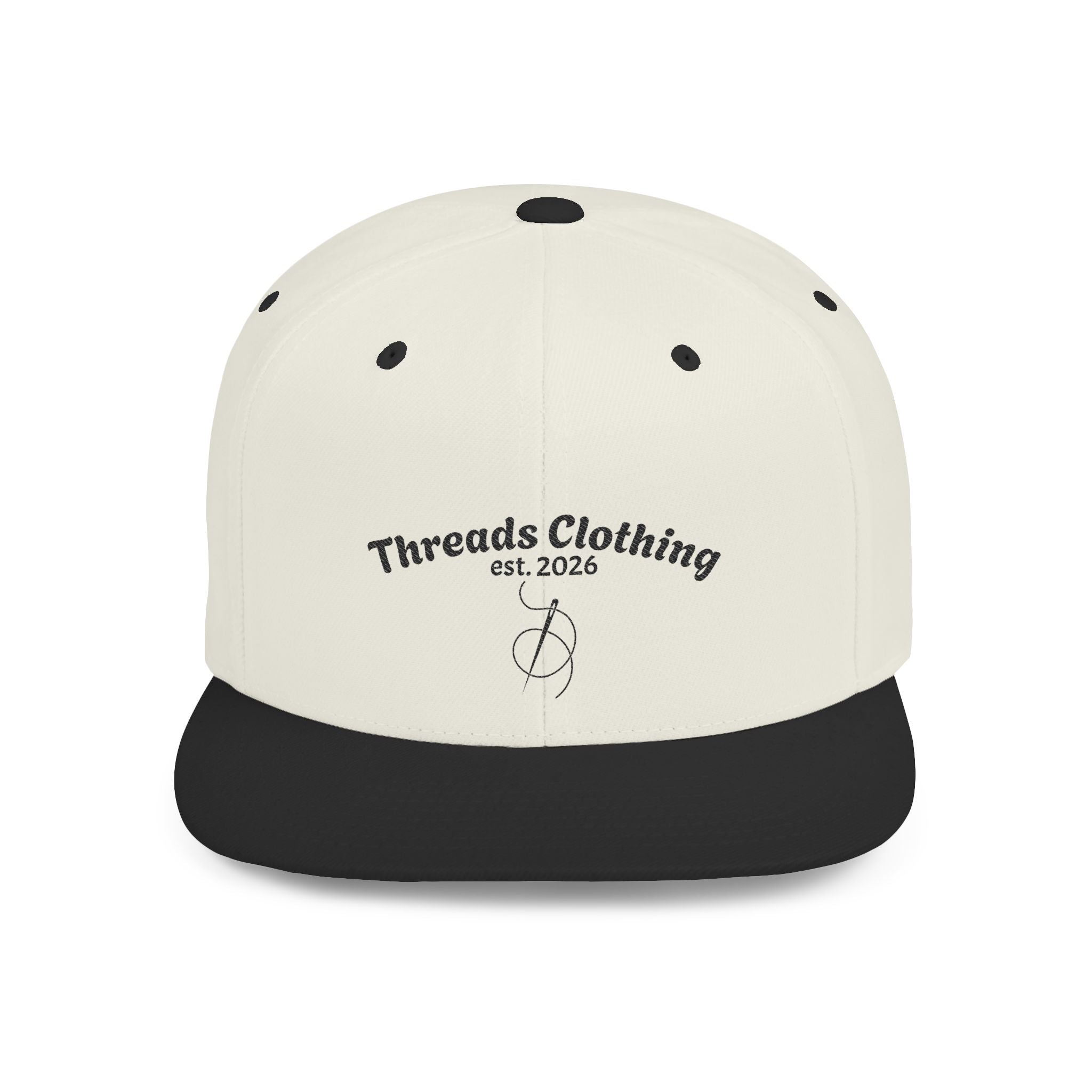 Snapback Hat — "Threads Clothing Embroidered Flat Bill Cap