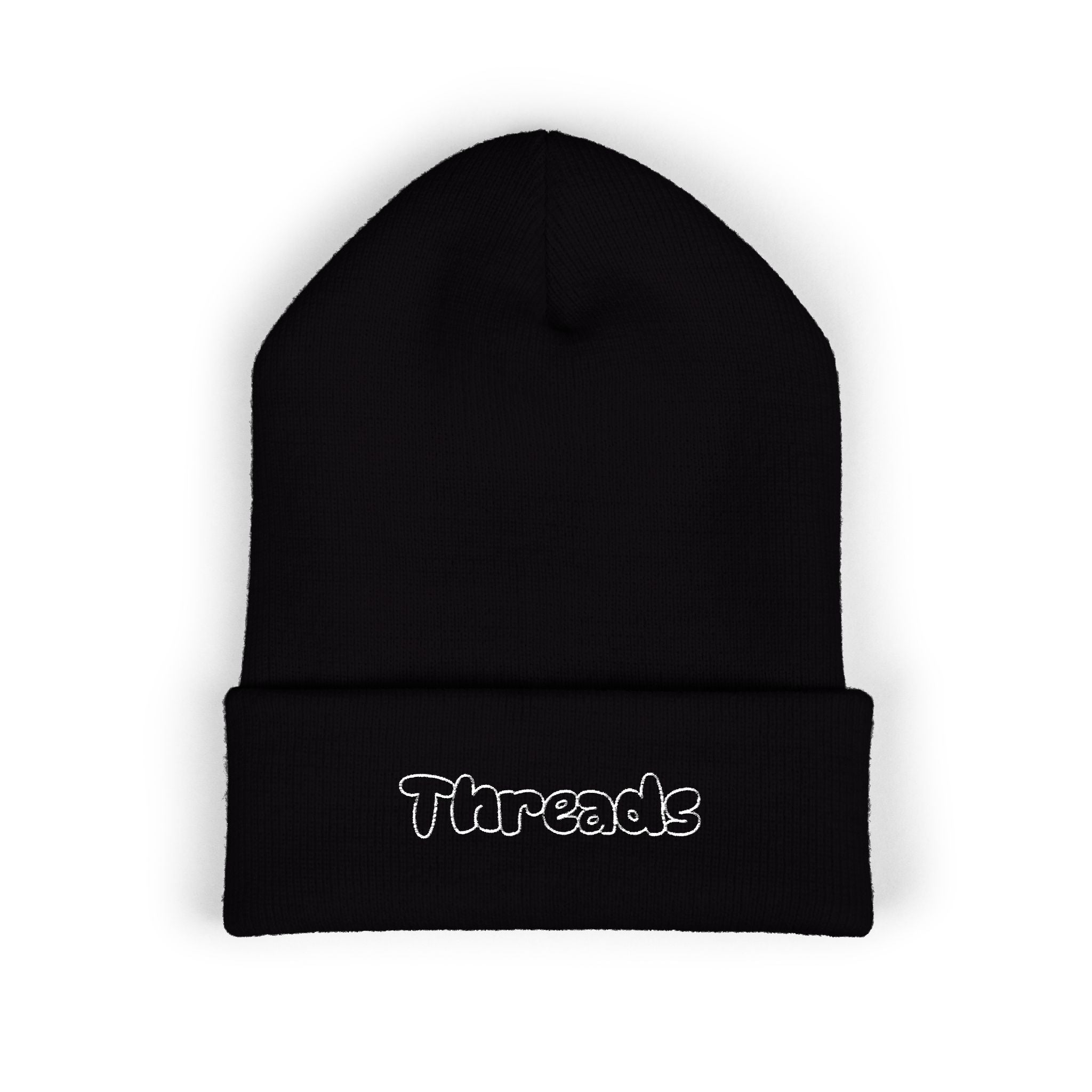 Embroidered 'Threads' Cuffed Beanie