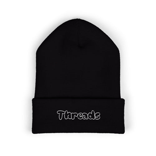 Embroidered 'Threads' Cuffed Beanie